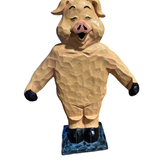 Chef Pig Statue Sign Holder Farmhouse Kitchen Decor - Picture 3 of 16
